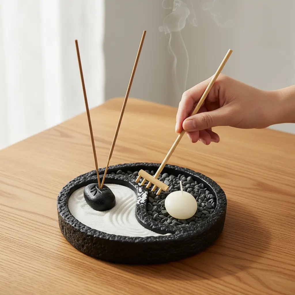 Jardín Zen Yin Yang Sahumerio Feng Shui Meditación Armonía - Imagen 10