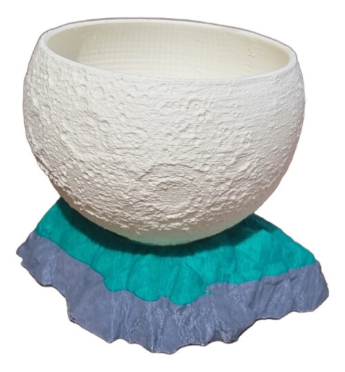 Maceta Luna Chica Con Base De Montaña Premium 9cm