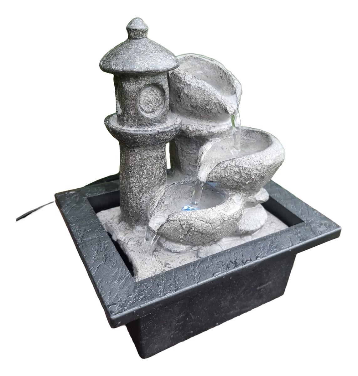 Fuente De Agua Chica Pagoda Cascada Luz Led Oferta - Imagen 5