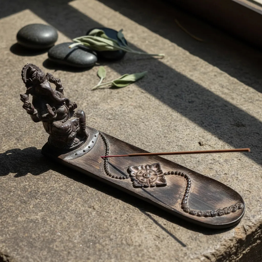 Porta Sahumerios Ganesh Largo Grande Bali 28cm - Imagen 2