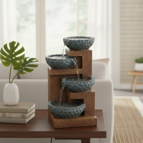 Fuente De Agua Hogar Caidas Resina Feng Shui Cascada 50cm