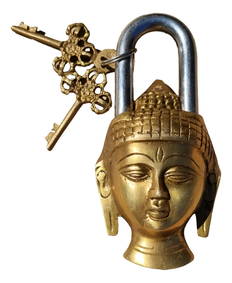 Candado Bronce Solido Buda Importado Nepal Funciona!