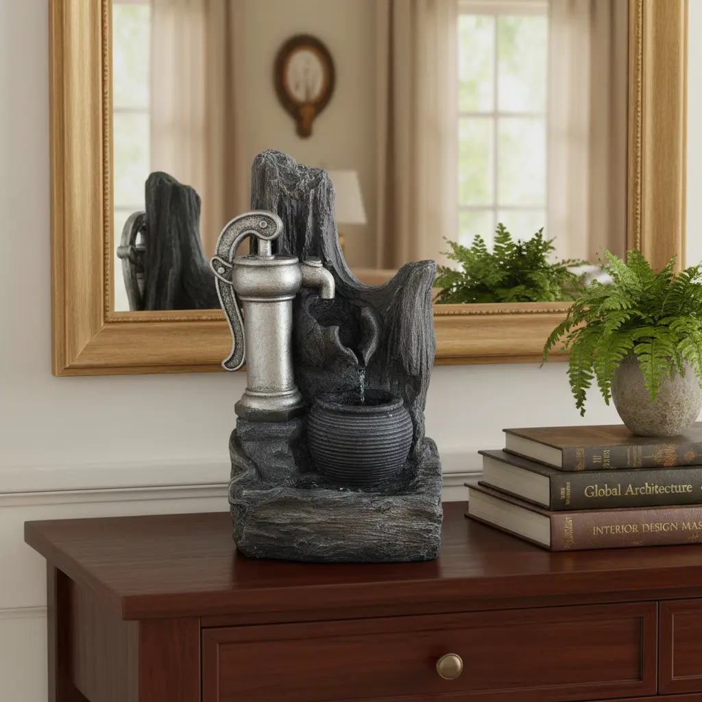 Fuente De Agua Cascada Zen Feng Shui 70cm Exterior Interior - Imagen 10