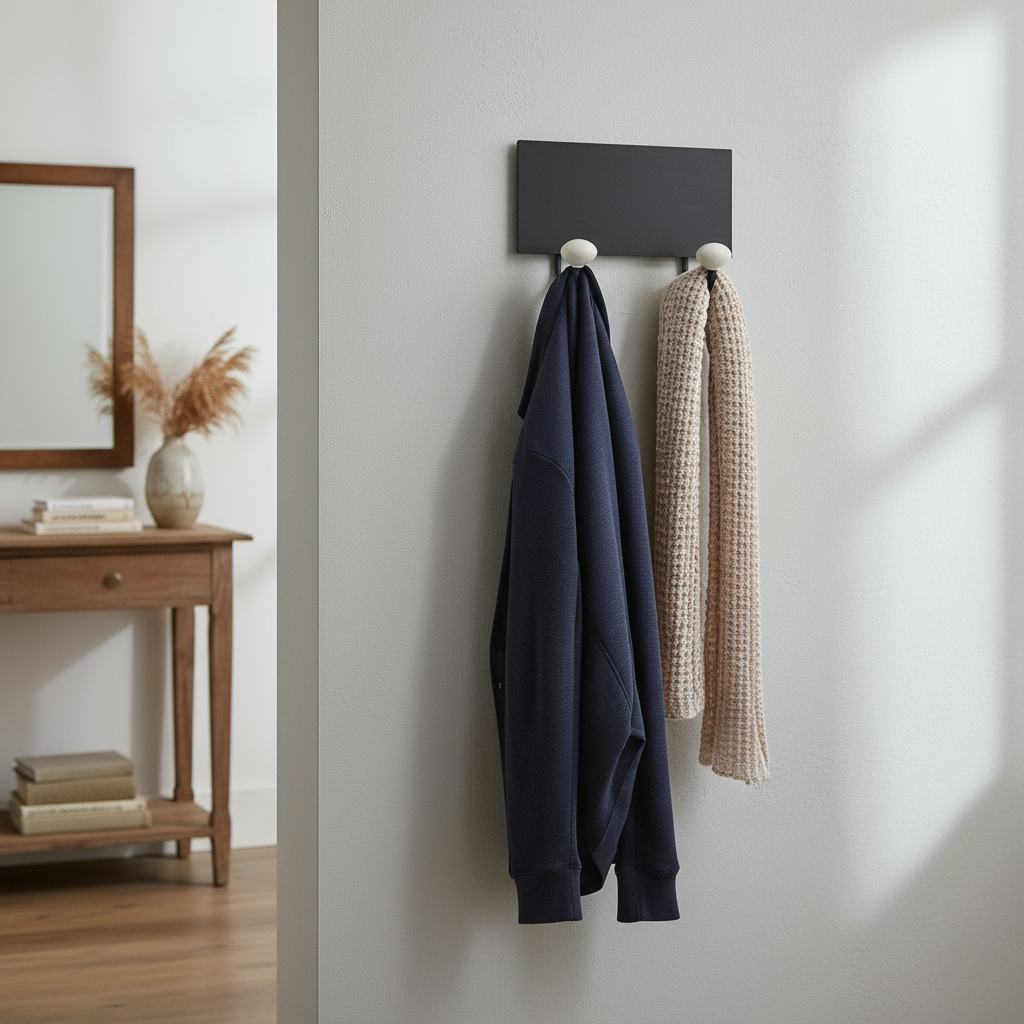Perchero Estante De Pared Metal Ganchos Ceramica - Imagen 4