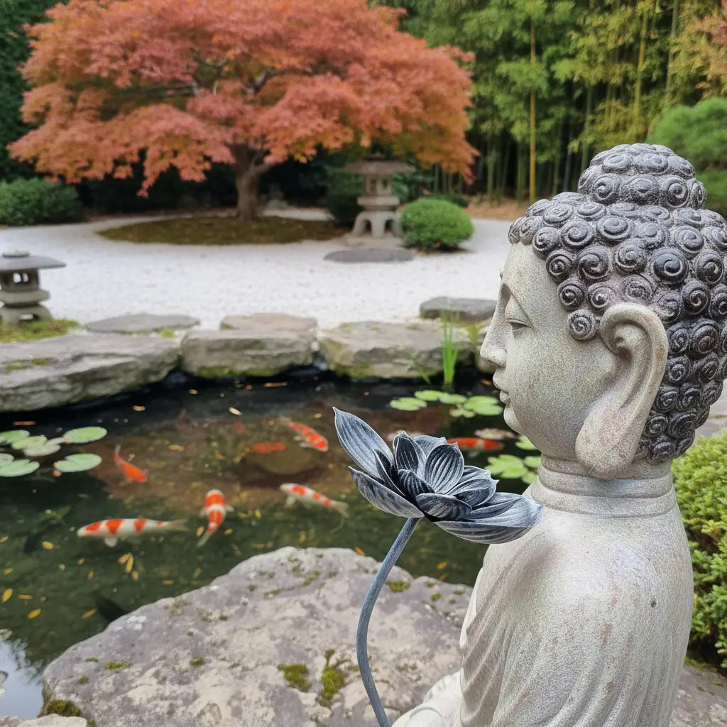Buda Meditando Loto Estatua Sentado Deco Zen 46cm - Imagen 5
