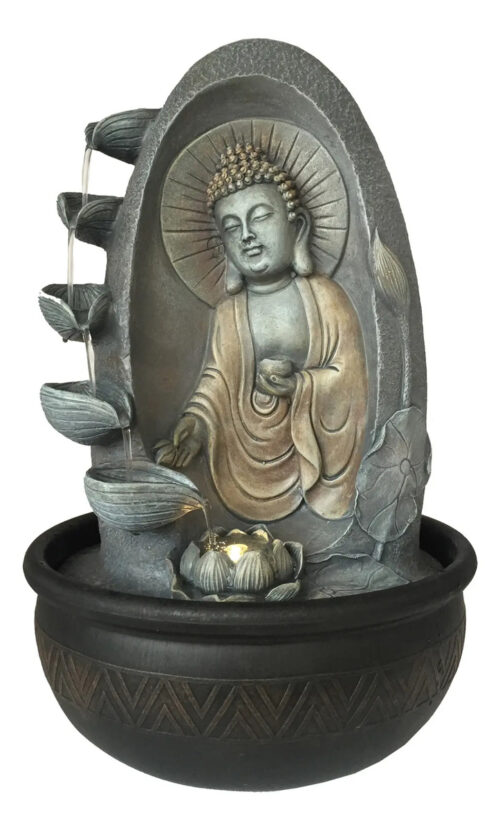 Fuente De Agua Buda Rustica Minimalista Cascada Grande 40cm