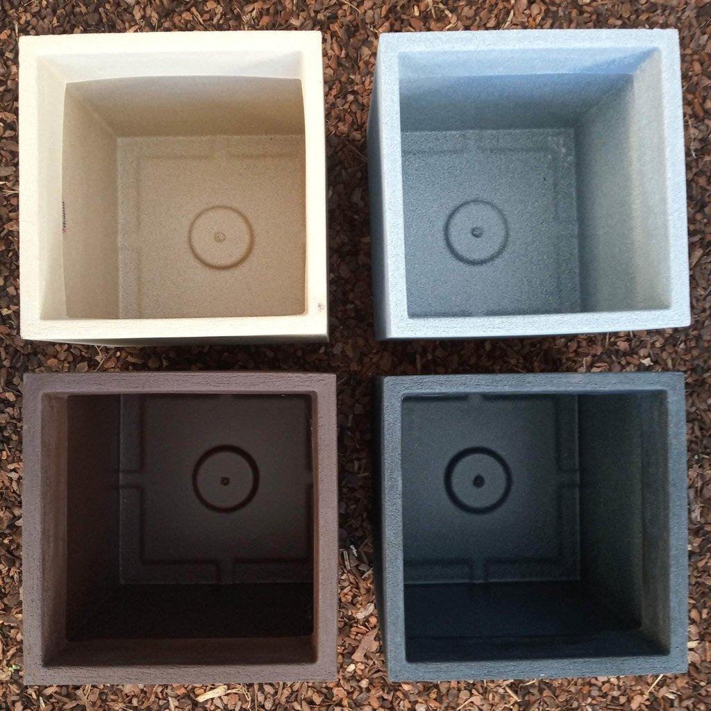 Maceta Cubo Rustica 40cm Plástica Eventos Deco Rayun - Imagen 6