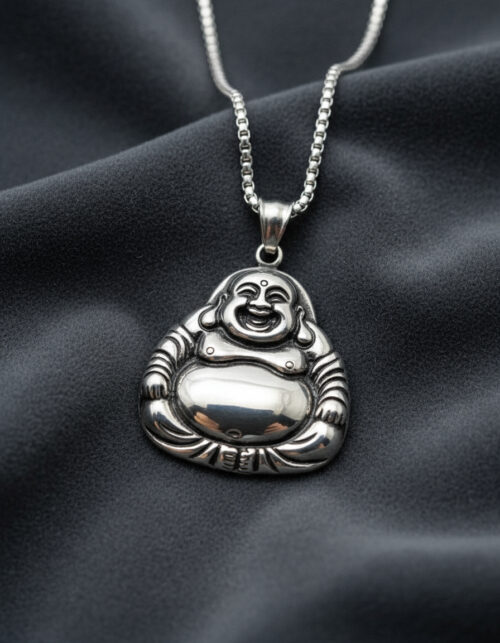 Collar Con Cadena Dije Buda Feliz Suerte Fortuna Oferta!!!