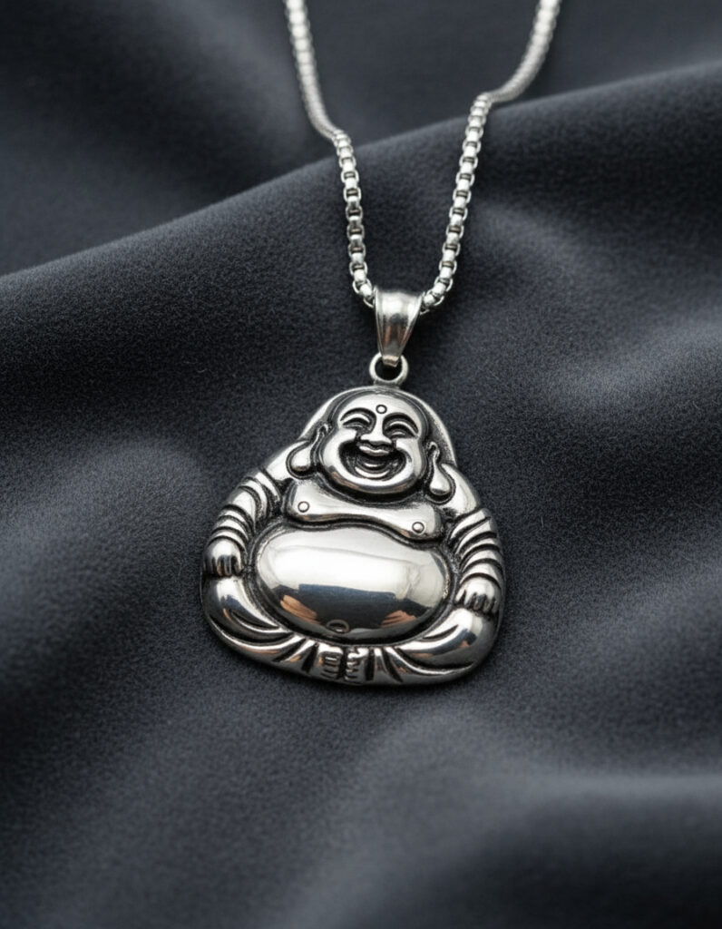 Collar Con Cadena Dije Buda Feliz Suerte Fortuna Oferta!!!