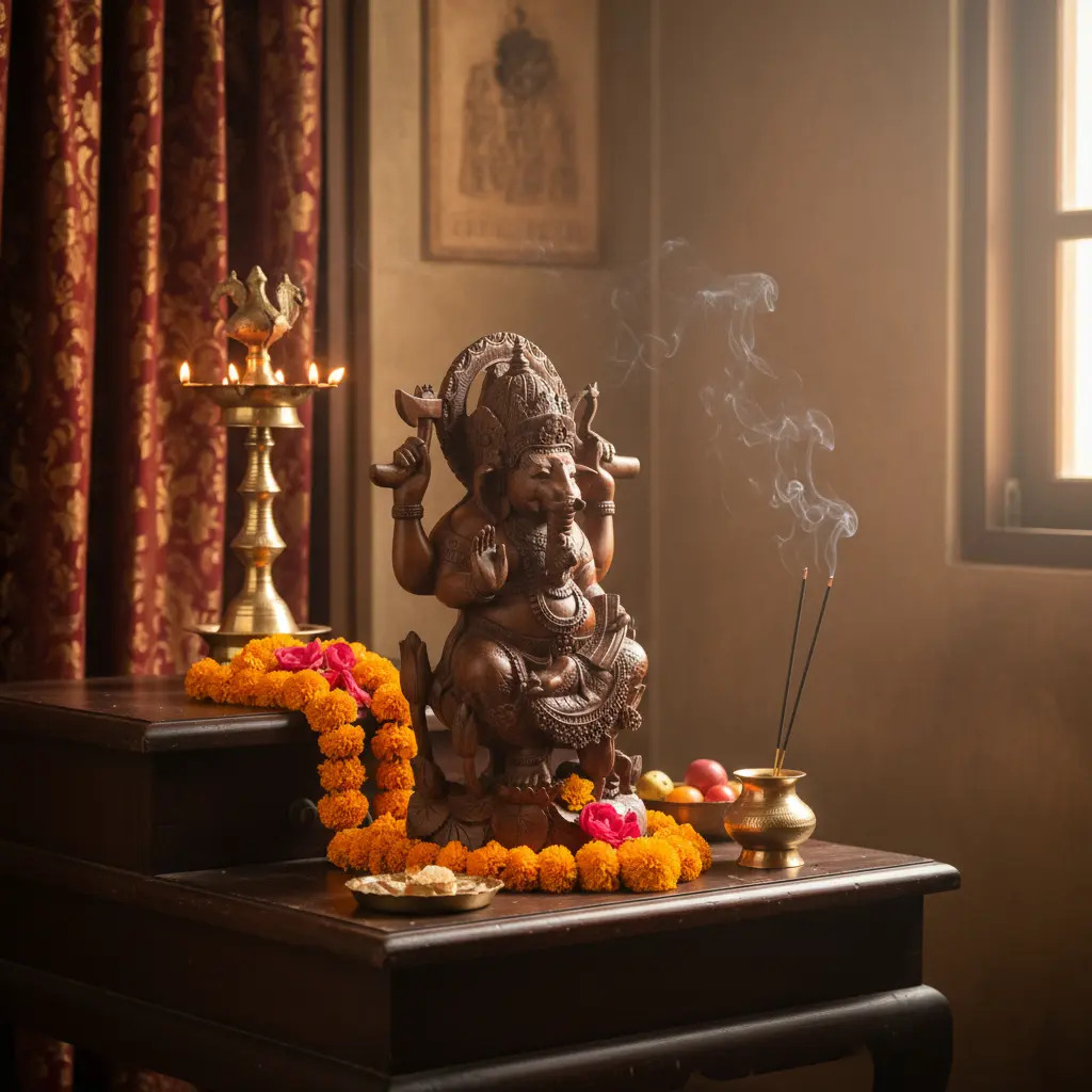 Ganesha Tallado Madera Teka 70 Cm Deco Hindú Escultura - Imagen 3