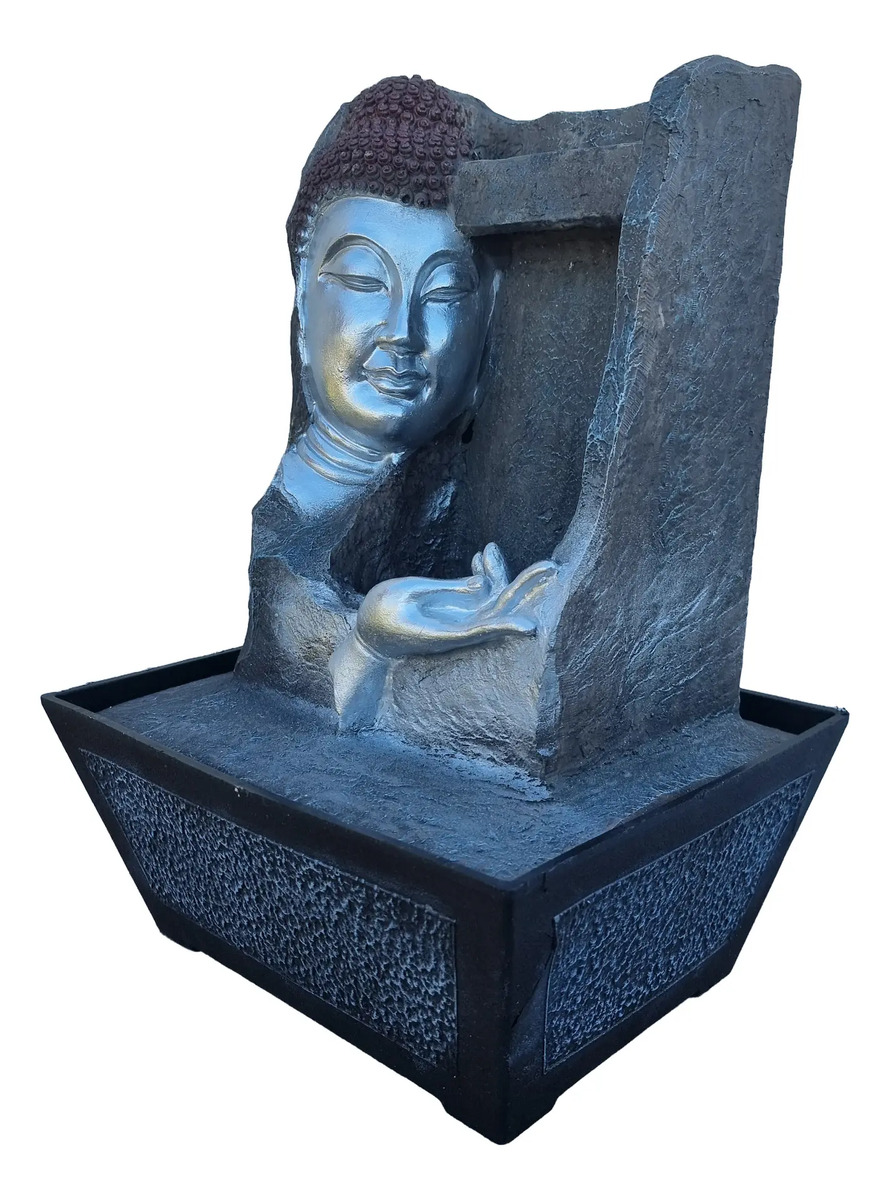 Fuente De Agua Buda Cromado Lluvia Cascada Grande 43cm - Imagen 3