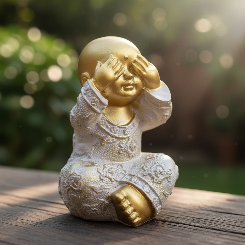 Set Budas Sabios Bebes Meditando Ciego Sordo Mudo 9cm - Imagen 4