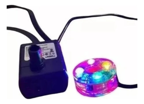 Bomba Motor 2 W C/luz Fuentes De Agua Feng Shui Con 4 Leds