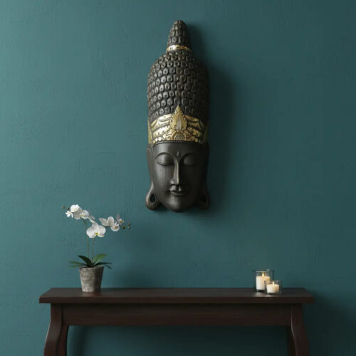 Mascara Buda Para Pared Deco Bali Madera 100cm
