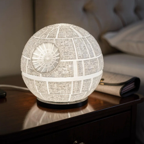 Velador Lámpara Led 3d Estrella De La Muerte Star Wars 18cm