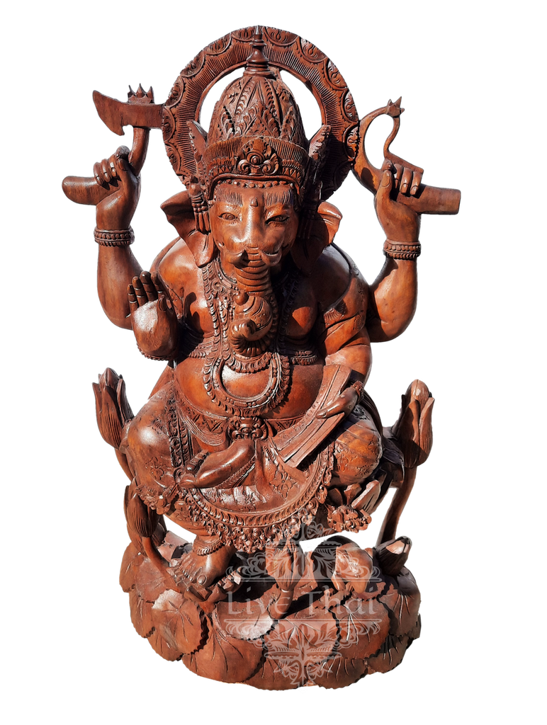 Figura tallada en madera del dios Ganesh
