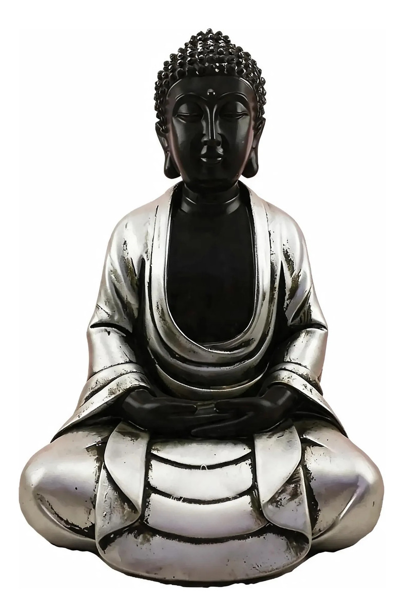 Buda Hindú Meditando Meditando Negro Deco Interior - Imagen 2