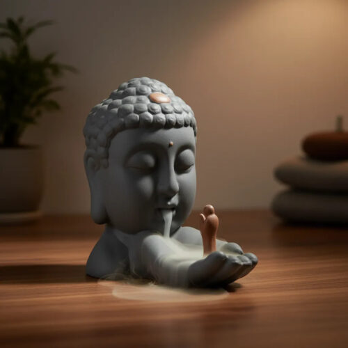 Porta Cono Fuente Humo Buda Mudra Feng Shui Sahumerio Zen