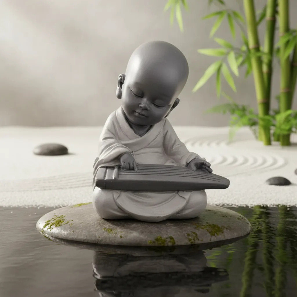 Figura Decorativa Niño Buda Deco Zen Armonia Paz - Imagen 2