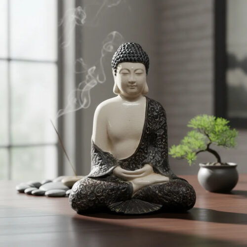Buda Hindú Meditando Cerámica Meditando Deco Interior