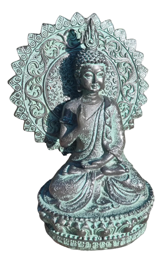 Figura de Buda color verde patinado